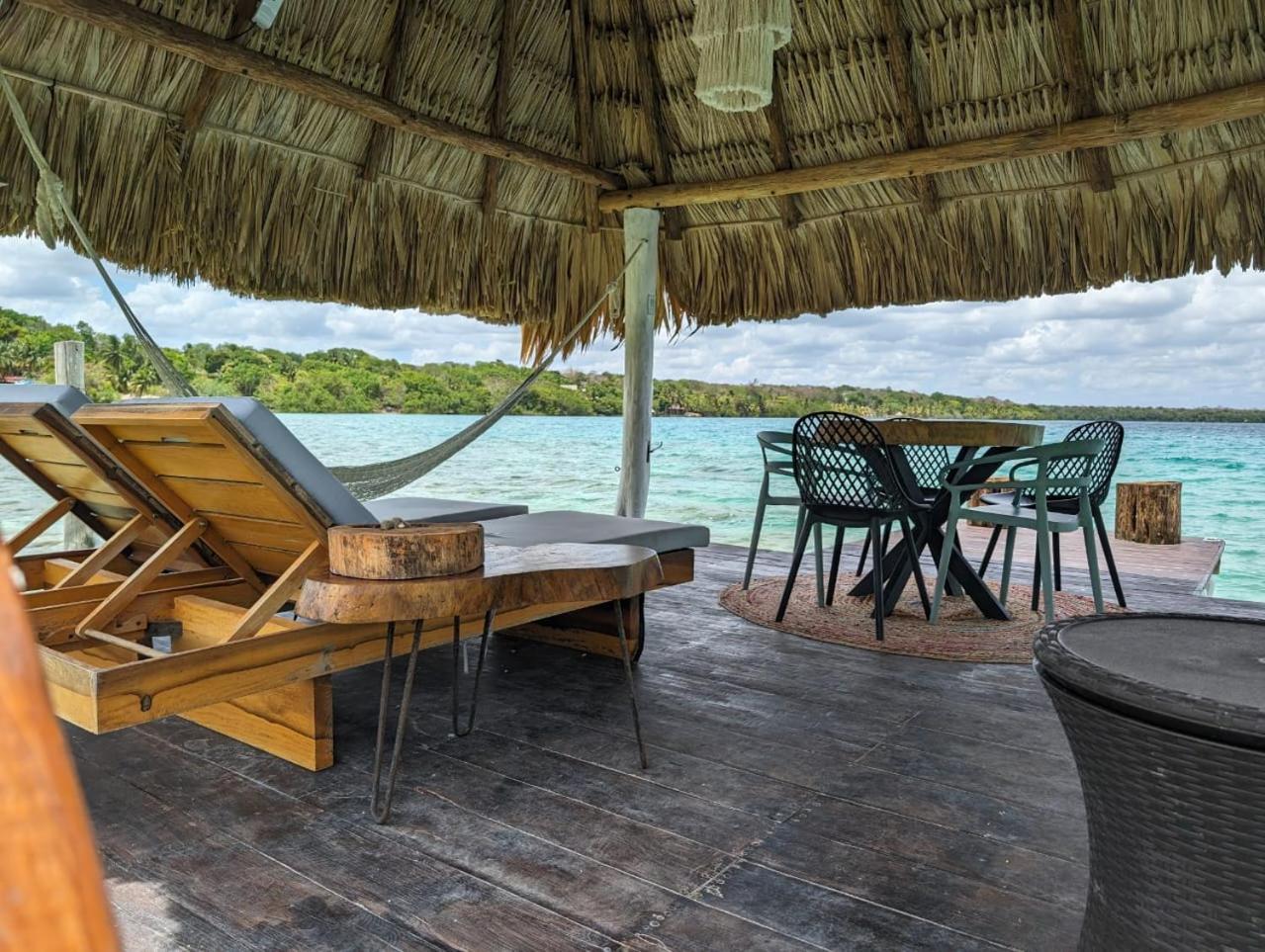 Cabana Con Muelle Privado En La Laguna De Bacalar Luaran gambar