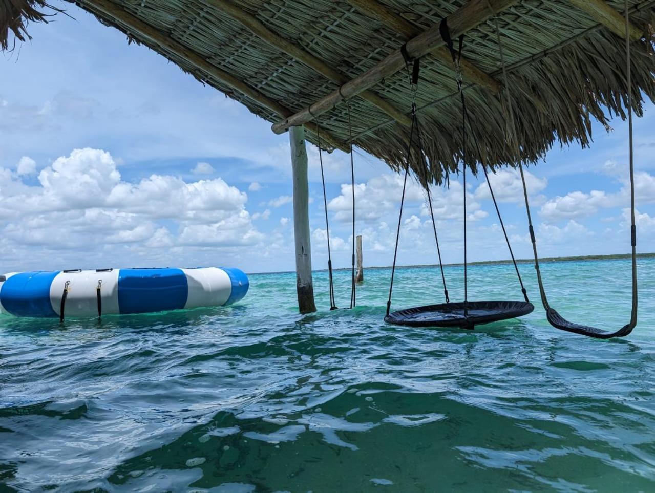 Cabana Con Muelle Privado En La Laguna De Bacalar Luaran gambar