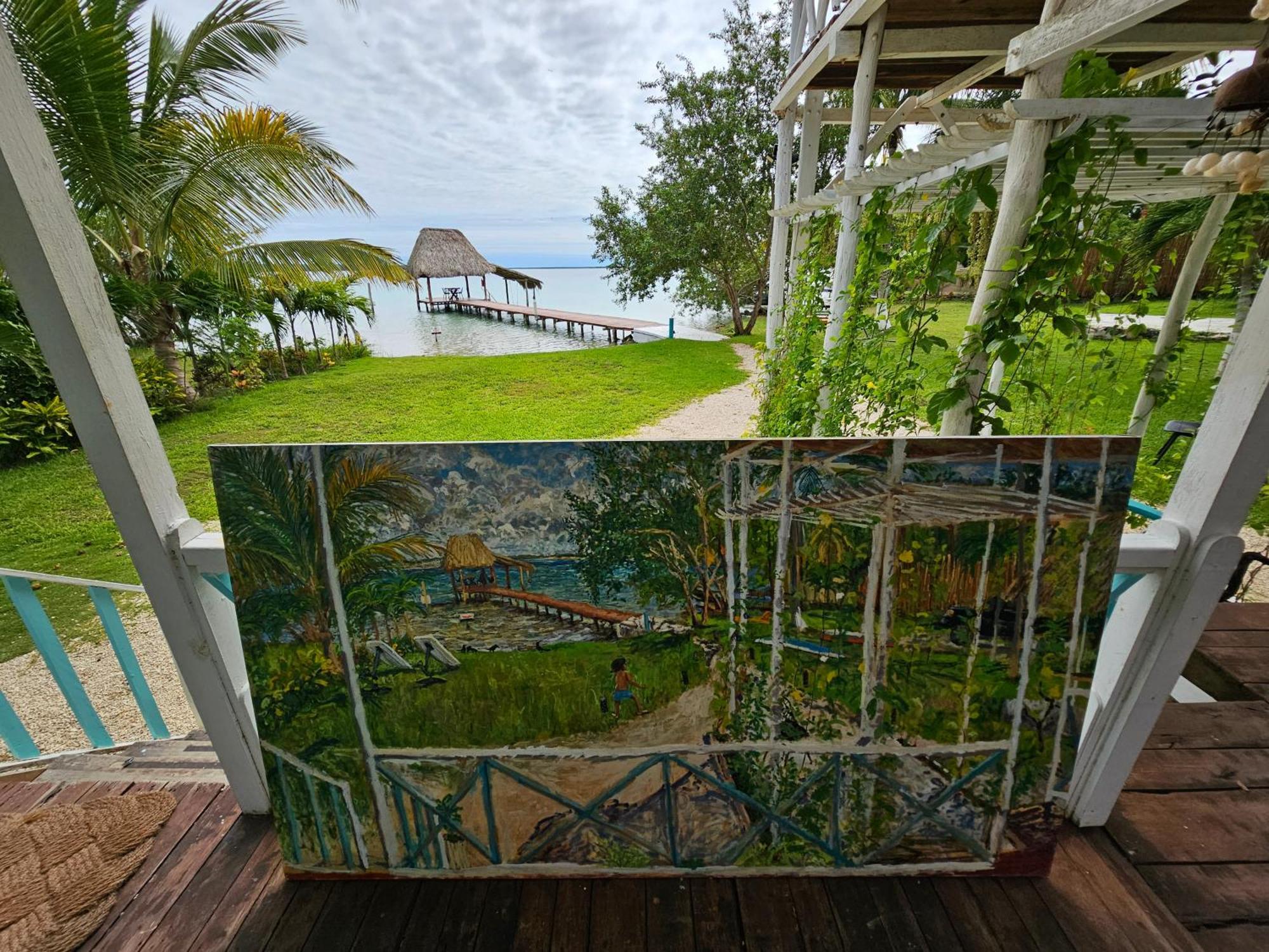 Cabana Con Muelle Privado En La Laguna De Bacalar Luaran gambar