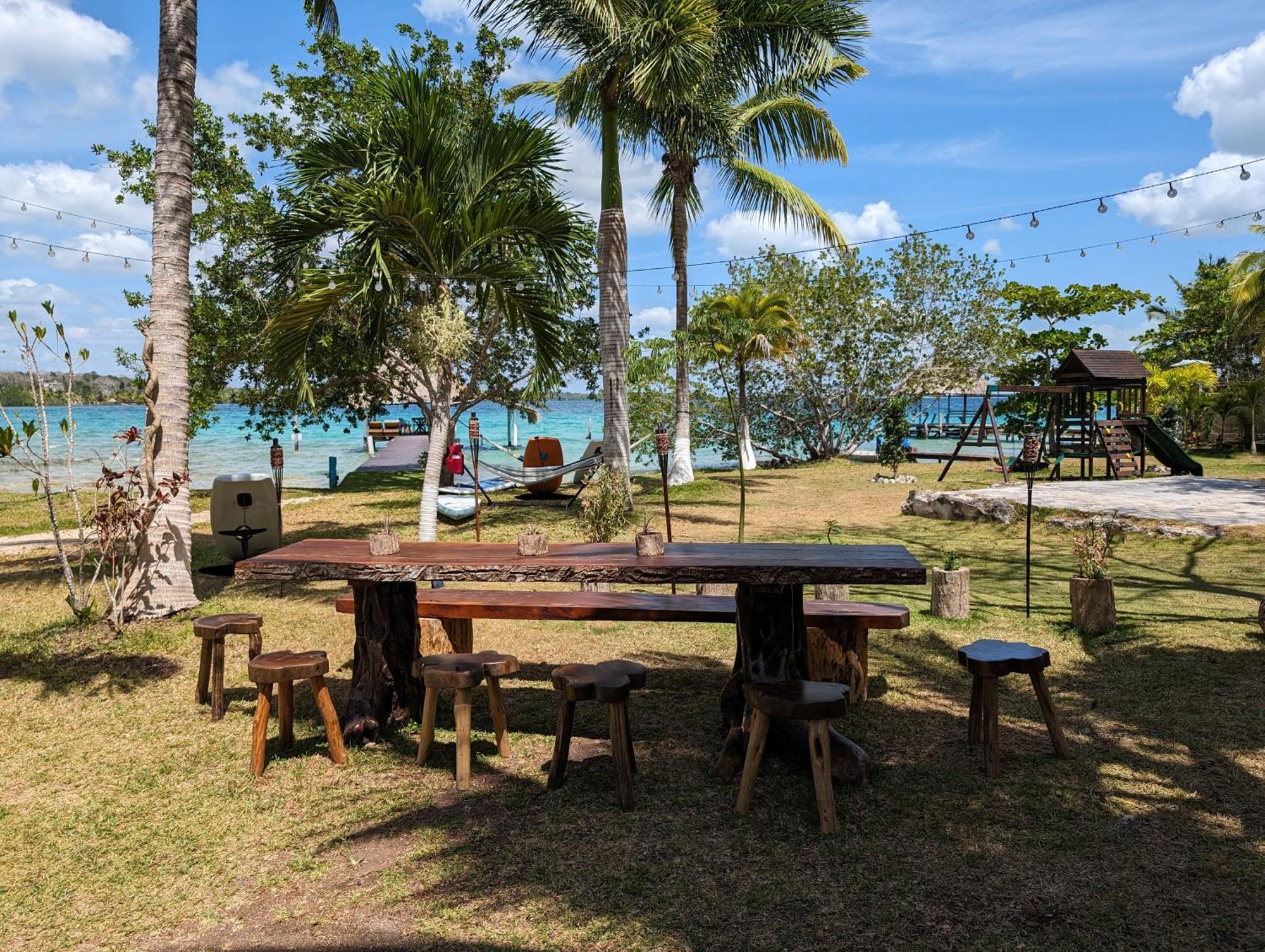 Cabana Con Muelle Privado En La Laguna De Bacalar Luaran gambar